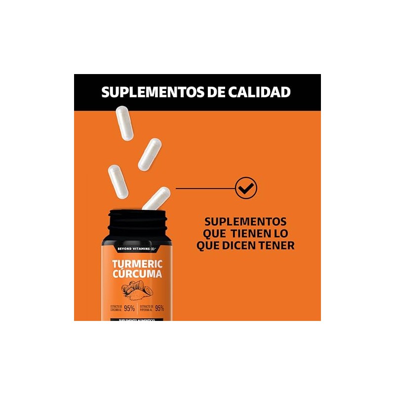 Turmeric Cúrcuma con Extracto de Raíz de Cúrcuma Estandarizada al