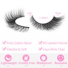 False Lashes Natural Look Fluffy Faux Mink Eyelashes Wispy Fox
