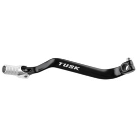 Tusk Folding Shift Lever +10mm Black/Silver Tip Compatible with Kawasaki KLR650 1987-2018