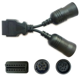 OTKEFDI Truck OBD 6Pin 9Pin J1708 J1939 Protocol Diagnostic Adapter Cable,Heavy Duty Truck Bus Trailer OBD2 Diagnostic Scanner Conntor