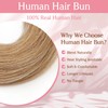 Benehair Human Hair Bun Tousled Updo Elastic Hair Bun Hairpiece