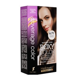 Professional Coloring kit - Permanent color cream hair dye. Gray Coverage. 6.71 Dark Blonde Ash Brown + Brown Color Shampoo and Conditioner Kit for Revives the Color. 8.11oz