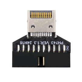 xiwai USB 3.2/3.1 Type-E IDC Socket Front Panel Header to USB 3.0 20Pin Header Converter Extension Adapter Desktop Motherboard