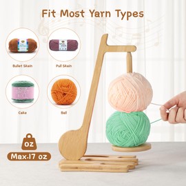 Yarn Holder for Knitting and Crocheting, Musical Notes Yarn Spinner Storage with Magnetic, Crochet Gift for Knitting Lovers Enthusiast