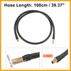 Partuto 100cm Car Tire Inflator Extension Hose Adapter Black Copper