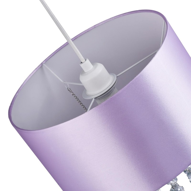 Modern and Eye-Catching Lilac Satin Fabric Pendant Light Shade with