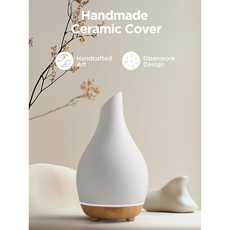 InnoGear Essential Oil Diffuser, 150ml Ceramic Diffuser Handcrafted Stone Aromatherapy
