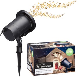 LED Projector with Rotating Stars with Ground Spike 13 cm Warm White Black Outdoor Starry Sky Projector Garden Lighting
