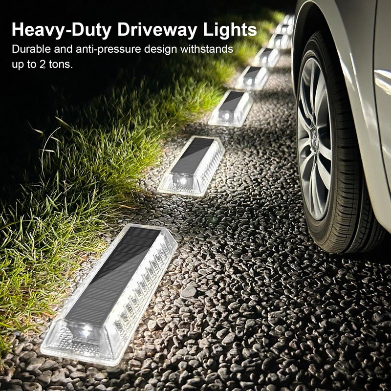 Lacasa Solar Driveway Lights 12 Pack,White LED Outdoor Deck Dock
