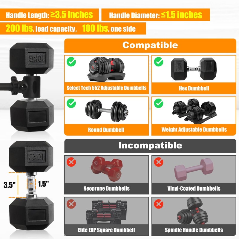 Dumbbell Barbell Converter Bar, Adjustable Weight Dumbbell to Barbell Converter,