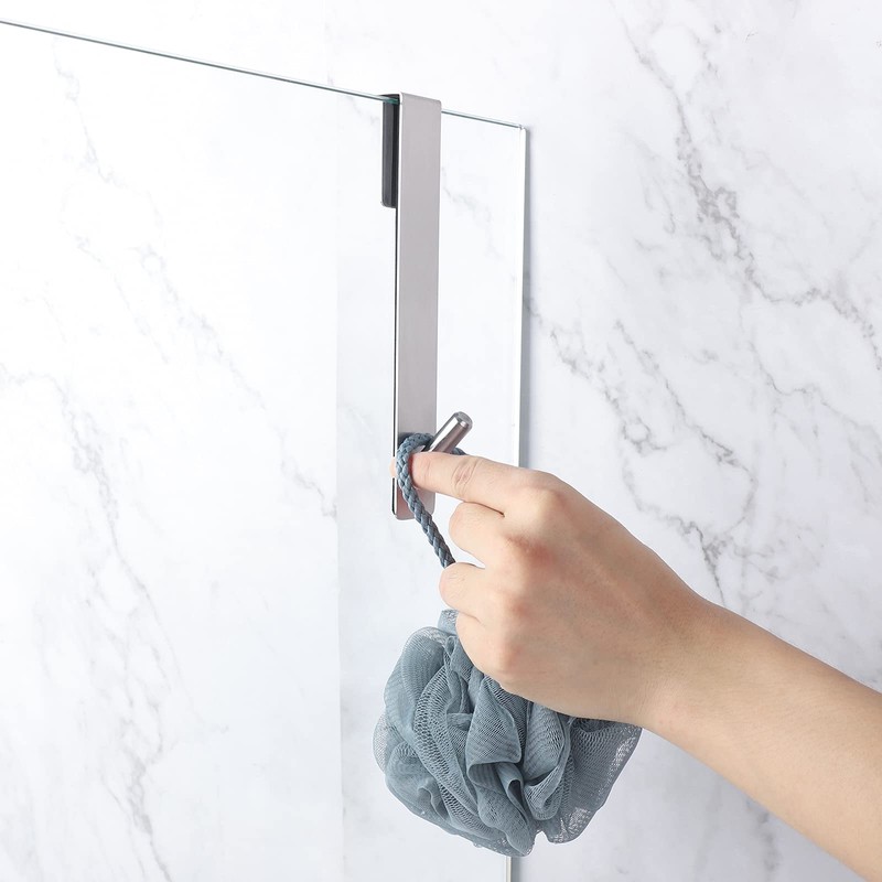 Simtive Extended Shower Door Hooks (10-Inch), Over Door Hooks for