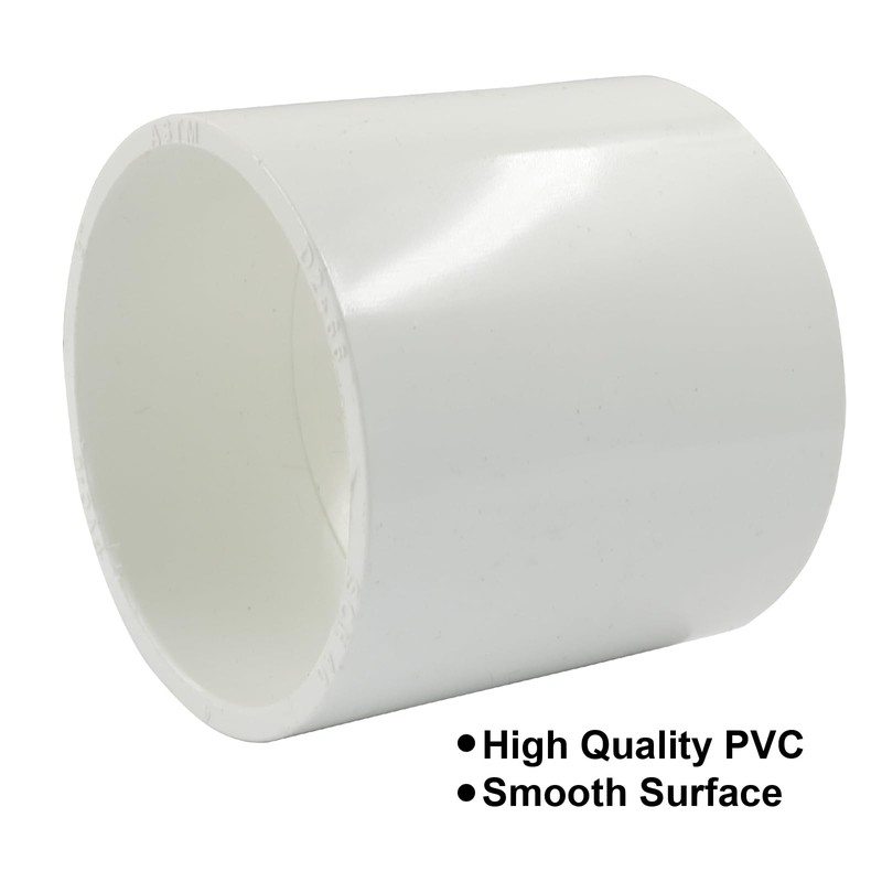 Seimneire PVC Pipe Coupling Adapter Pipe Fitting Connector, 2" White