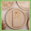 Ibambo Bamboo Disposable Paper Plates - Compostable Plate, PFAS Free
