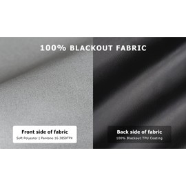 LazBlinds 100% Blackout Door Curtain, No Tools No Drill Cordless Blinds for Windows, Thermal Insulated UV Protection Privacy Window Curtains for French Door Front Door(26''W x 68''H, Grey, 1 Panel)