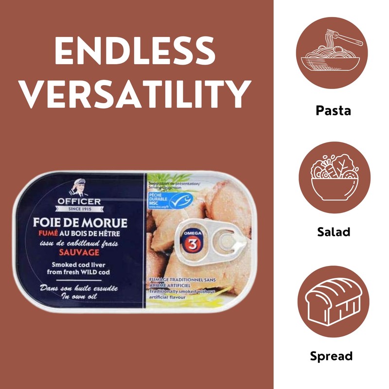 Wild Officer Smoked Cod Liver 120g Pack of 12