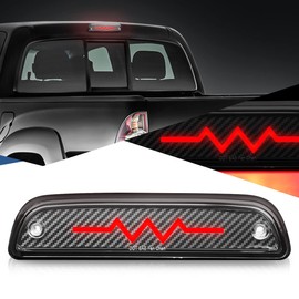 Auto Dynasty Carbon Fiber Look Pulse Flash Heartbeat LED 3rd Third Tail Brake Light Stop Lamp Compatible with Toyota Tacoma 95-15, 16+ for Access Cab Only