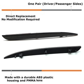 iJDMTOY Dark Smoked Rear Bumper Reflector Lenses Compatible With 2015-2023 Chrysler 300, OE-Spec LH RH Assembly, Replace OEM Red Reflex