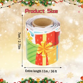 Lucleag 36 Feet Christmas Bulletin Board Border Roll, Christmas Gift Boxes Bulletin Board Border Trim for Christmas Holiday Party School Classroom Office Bulletin Board Decorations
