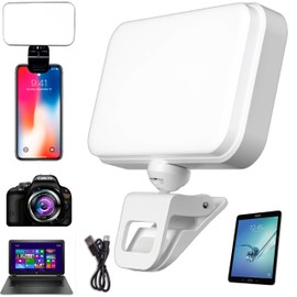 Selfie Ring Light (Latest) 66 LED 3 Colors 5 Levels 360 Degree Rotation Flexible High Brightness (Long Battery) Type-C Fast Charge Fill Portable Clip Light for Phones, Camera, Laptop, ipad, Webcam