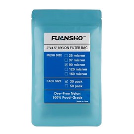 FUANSHO 90 Micron | 30-Pack Tea Filter Bags | 2x4.5 Inch Nylon Filter Bags