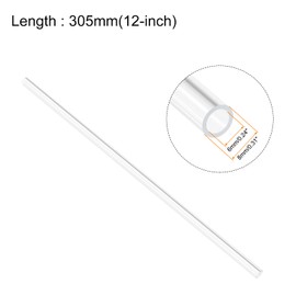 Rebower Clear Acrylic Pipe Rigid Round Tubing, [for Aquarium, Crafts, Lighting Tube] - 1/4"x5/16"/12"/4 Pcs