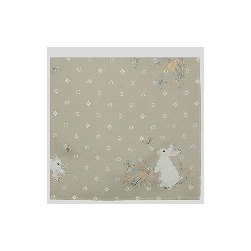 Tablecloth 85 x 85 cm with Crank Embroidery Easter Bunny