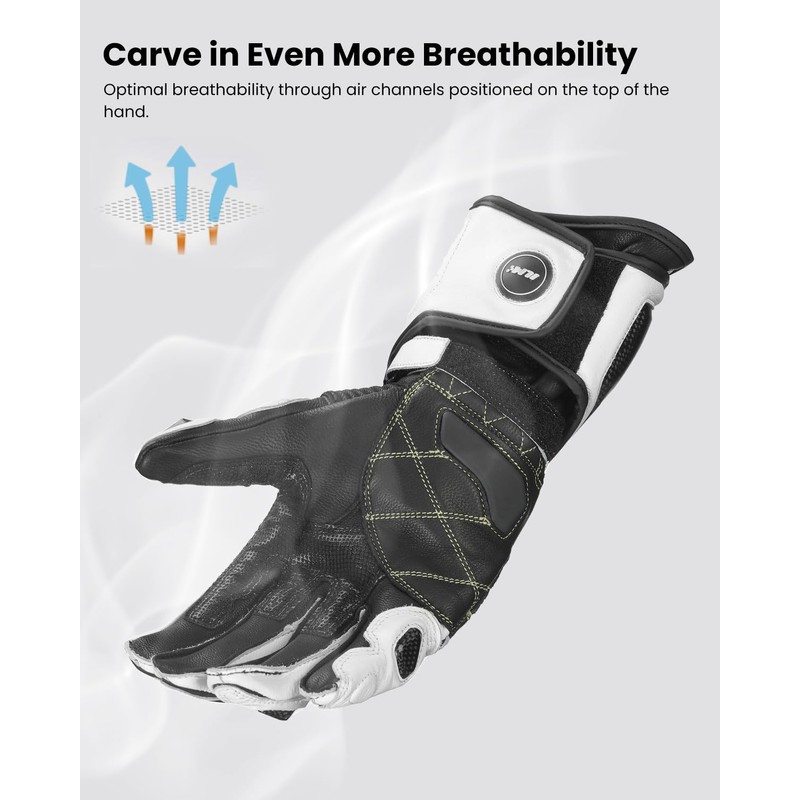ILM Air Flow Leather Motorcycle Gloves for Men and Women