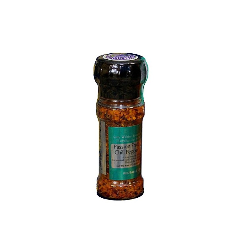 Salty Wahine Gourmet Hawaiian Sea Salts, Passion Fruit Chili Pepper,