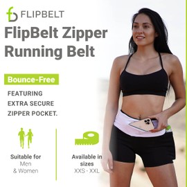 FlipBelt Zipper - White - M, White, M