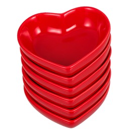 HOMSFOU Love Heart Dip Sauce Bowl Heart Dish Snack Dip Snack Bowl Sauce Heart Shape Key Bowl Saucer Bowls Sugar Bowl Heart Dessert Plate Golden Bear Ceramic East Pack of 6
