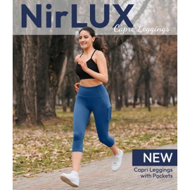 Capri Leggings with Side Pockets Size 12, 17" Inseam Limoges Navy