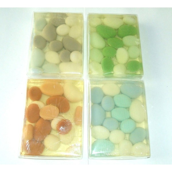 Gifts and Beads| Transparent Soaps 4 bars set Imitation Stones Mild fragrance, one of 4 stones design, each weight 5.3 oz.