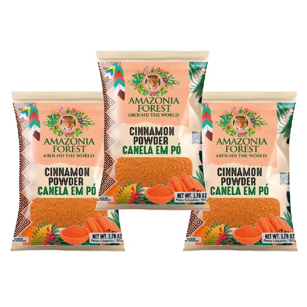 Amazonia Forest Cinnamon Powder Pack 3 Units - From Brazil,