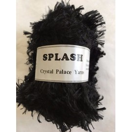 Crystal Palace Splash #202 "Ebony" Black Feather Boa Eyelash Yarn 100 Gram 85 Yards