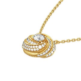 Moissanite Spiral Swirl Pendant Necklace | Lab Grown 0.4ct Diamond & Gold Plated Pendant | Sterling Silver Necklace for Women | Moissanite Necklaces for Women | Charm Necklaces | Statement Piece