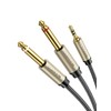UGREEN 6.35mm*2 to 3.5mm オーディオ変換ケーブル 変換ステレオミニプラグ 6.35mm 2分配ケーブル オス-オス HIFI
