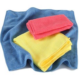 TecTake 400069 Set 6 Pcs Microfibres, Cleaning Cloths, Polishing Car, Washable & Reusable, 35x35 cm, Colorful