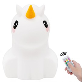 xinjinhju Night Light for Kids Unicorn Bedside Lamp Nursery Light Kids Night Lights Decorative Lights - Eye Protection, Adjustable Brightness and Colour, Time Setting - Medium
