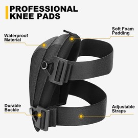 winhunt Lightweight Foam Knee Pads for Men - Non-Slip Thick Soft Padding, Strong Straps, Easy-Fix Clips - Perfect Knee Pads for Flooring, Gardening