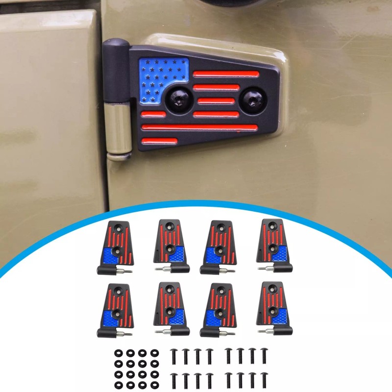 BESTAOO 8Pcs Black Replacement Side Door Hinge Kit For Jeep