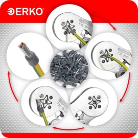 100 Stück ERKO Aderendhülsen, Aderquerschnitt 0,14 mm2 Länge 6 mm professionelle Kabelschuhe aus galvanisch verzinktem Kupfer mit Polyamidisolierung, Kabel Steckverbinder für Elektriker