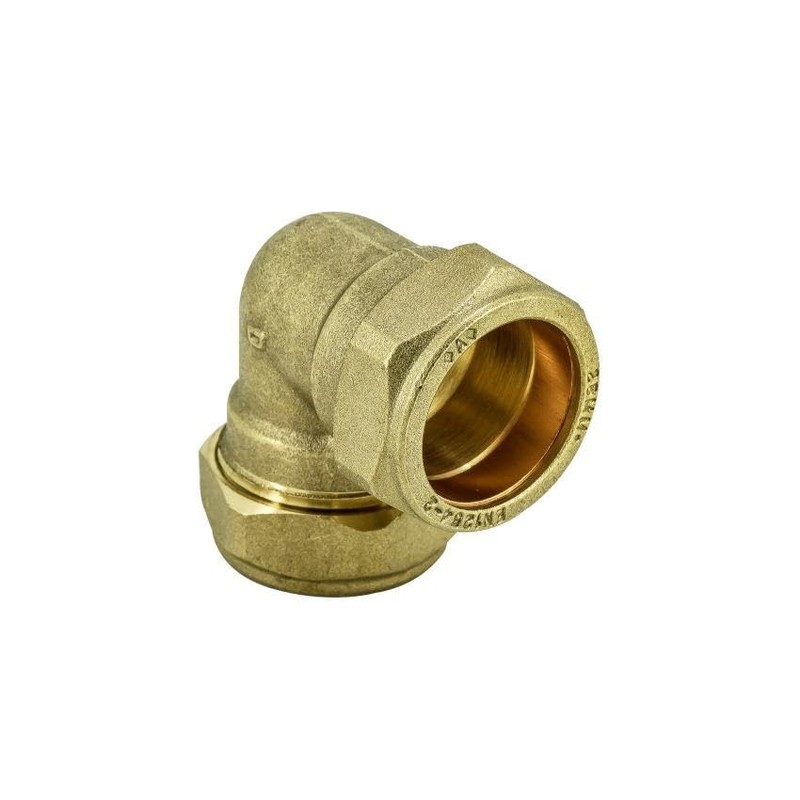 hep® 15mm Brass Compression Elbow for CopperPipe, Plastic Pipe WRAS