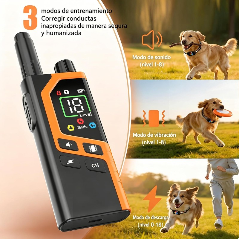 1000m Collar Antiladridos Perro,4 Modos De Entrenamiento