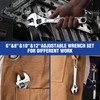 WORKPRO 4-piece Adjustable Wrench Set, Forged, Heat Treated, Chrome-plated (6-inch,
