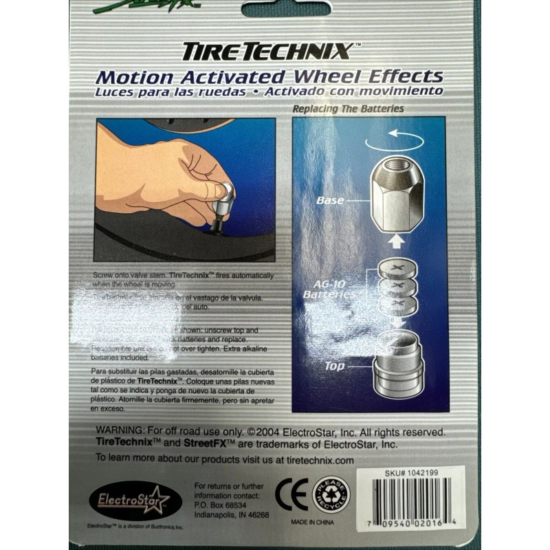 Tireflys UV Blue Motion Activated Valve Stem Lights Brand New