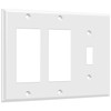 ENERLITES Combination Toggle Light Decorator Switch Wall Plate, Size 3-Gang