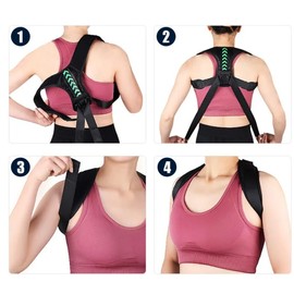 Rieko Back Brace Posture Corrector for Women and Men (21-41""), Lightweight Adjustable Back Brace for Posture Neck and Shoulders, Breathable Upper Back Support Straightener Belt, Large