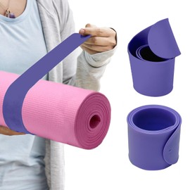 Risipu Yoga Mat Strap Slap Band, One Snap Keep Exercise Mat Tightly Rolled and Secure, Suitable for Workout Pilates Mat Storage(50 cm L x 5 cm W) (purple)