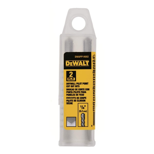DEWALT DWAPP14002 1/4IN DRYWALL PILOT POINT CUT OUT BIT 2