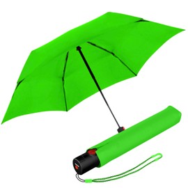 Knirps Ultra U.200 Medium Duomatic Pocket Umbrella - Automatic Open/Close - Storm Resistant - Windproof, neon green, Sporty